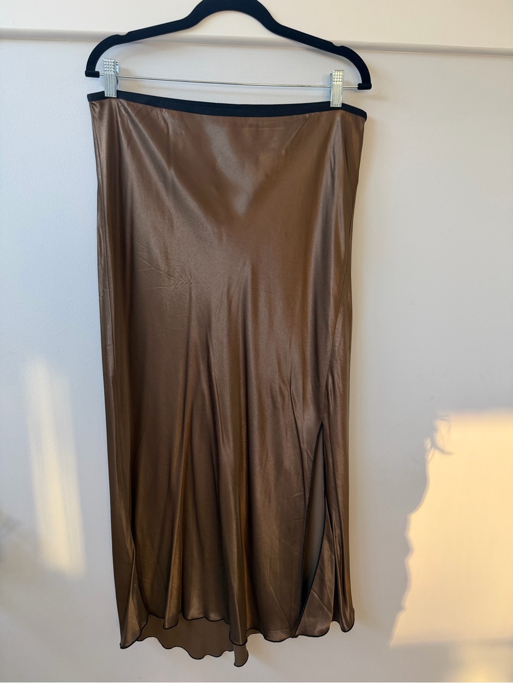 Rails Jada satin slip skirt in Peat Moss, XL